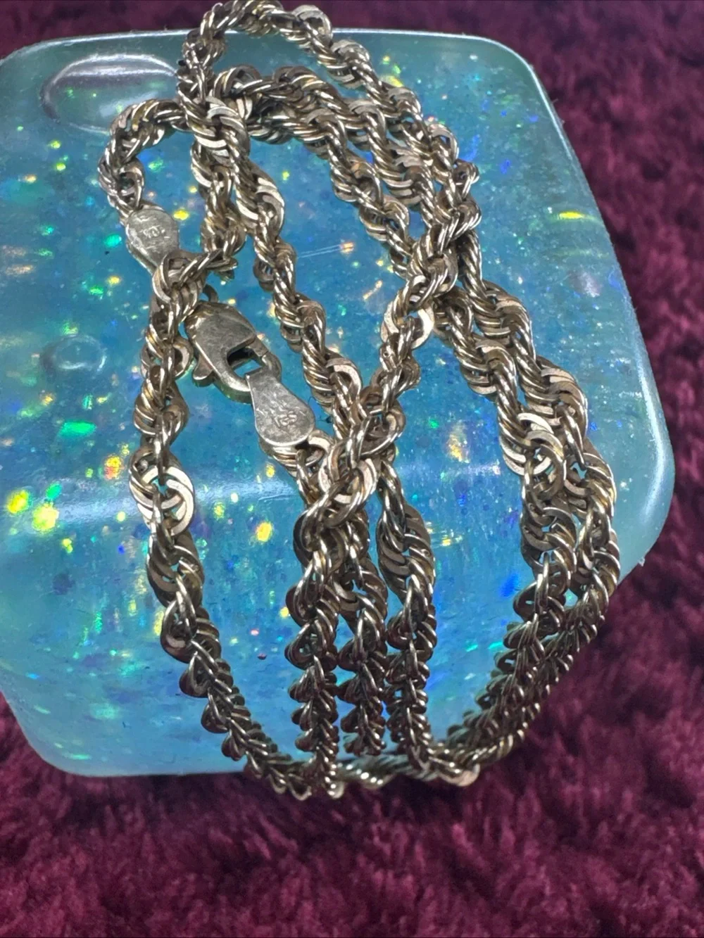 10K Yellow Gold Rope Chain Necklace 20” 3mm 4.7g Broken Needs Repair